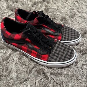 Vans Red and Black Checkered Sneakers